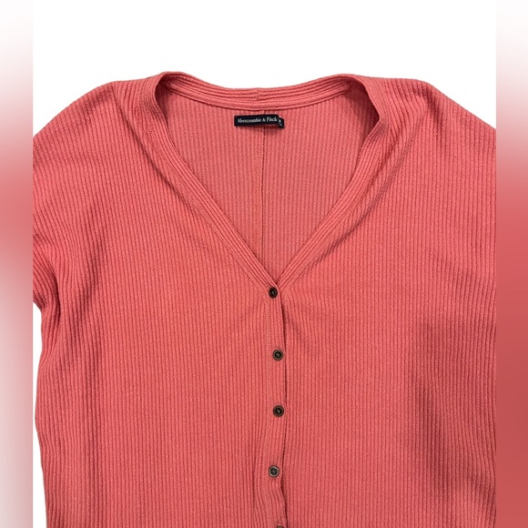 Abercrombie & Fitch Women’s Ribbed Tie Front Top Size M - Picture 2 of 6